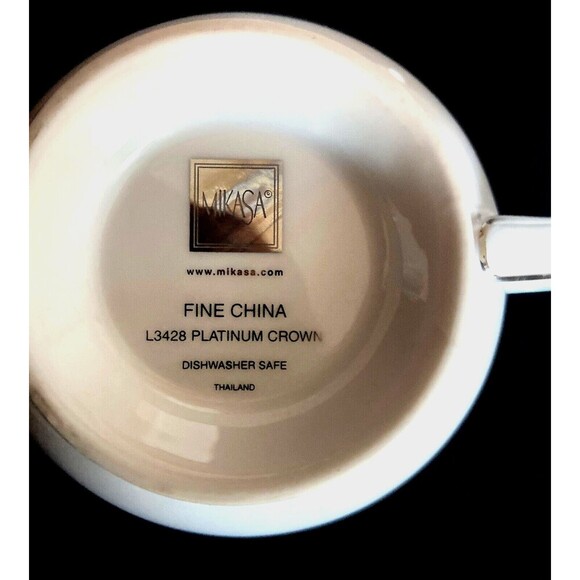 Mikasa L3428 Platinum Crown Sugar w/Cover & Creamer Pitcher Fine China Set - Picture 6 of 6